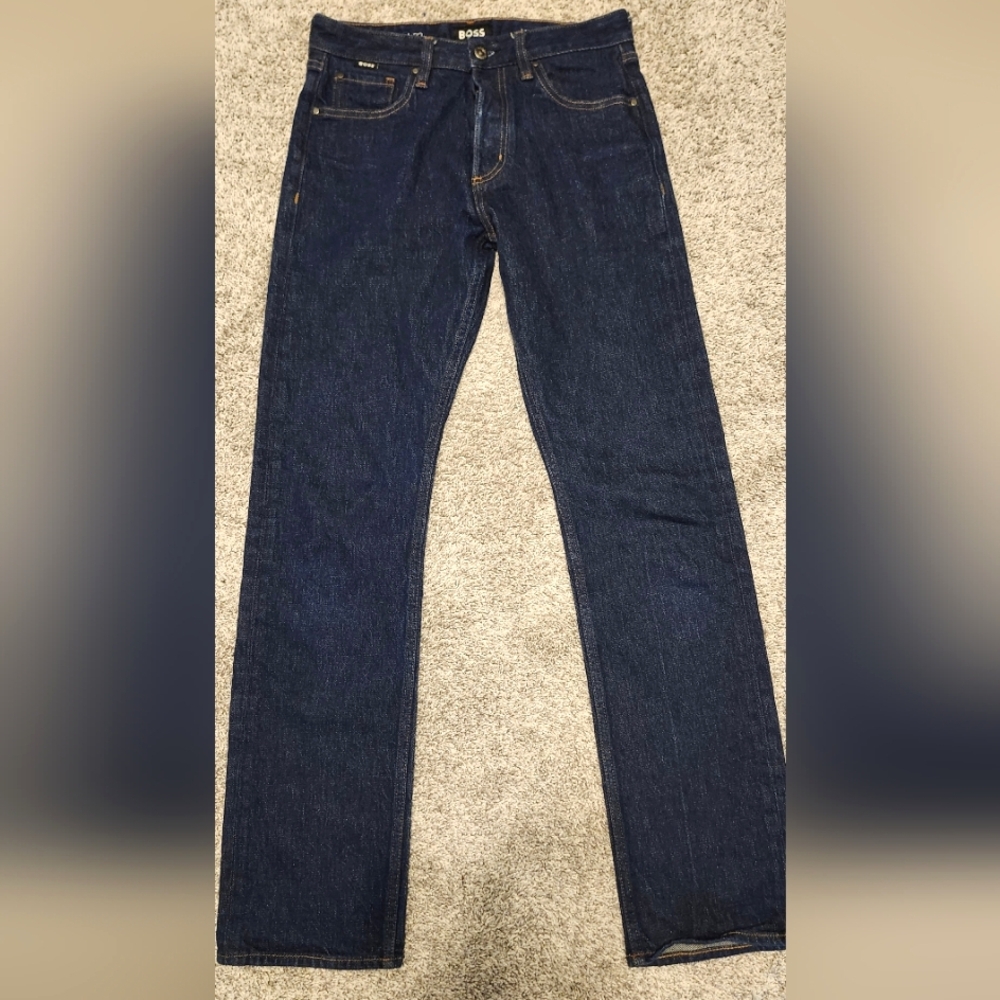 BOSS Women's Dark Blue Straight Leg Jeans
